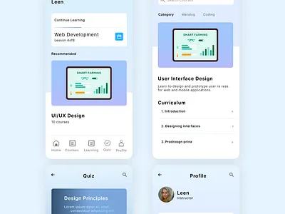 📚 Learning / Course Mobile App app design education app concept illustration learning course mobile app typography ui