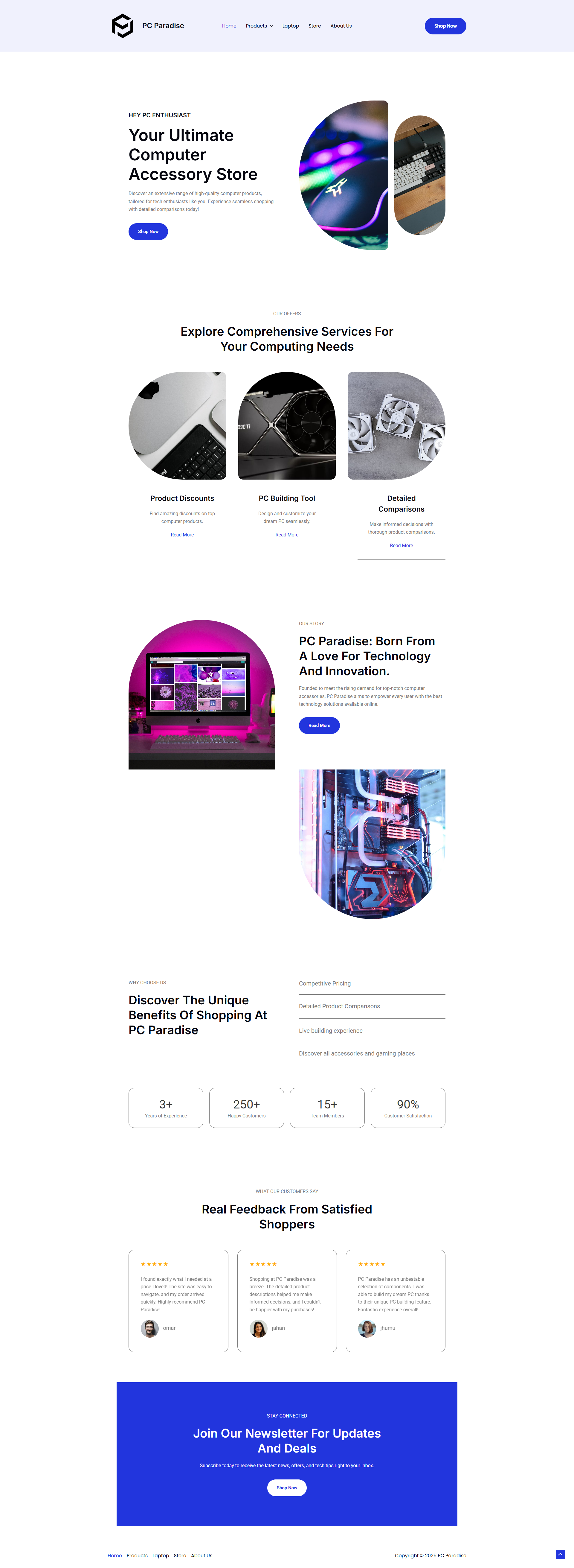 PC Paradise - Tech Store clean clean design computer store dribbble showcase ecommerce figma illustration minimal minimalist modern store design ui ux web web design