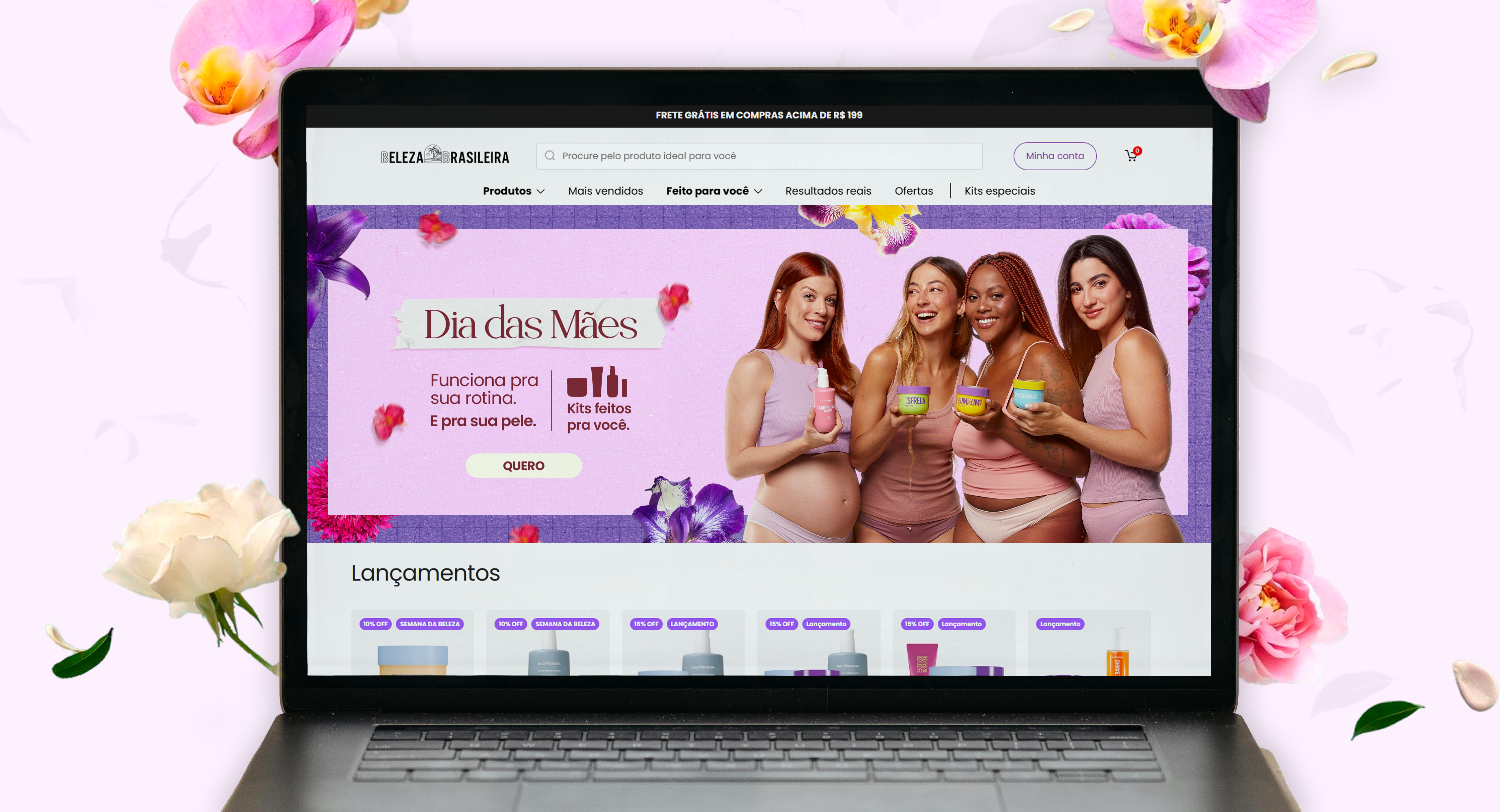 Mother's Day Beauty Campaign - Beleza Brasileira ads beauty beauty industry branding ecommerce graphic design landing page meta ads mothers day website woman
