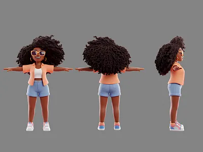 Sunny Vibes – 3D Character Design 🌴☀️ 3d 3d illustration 3danimation 3dart animation blender branding character character design design illustration