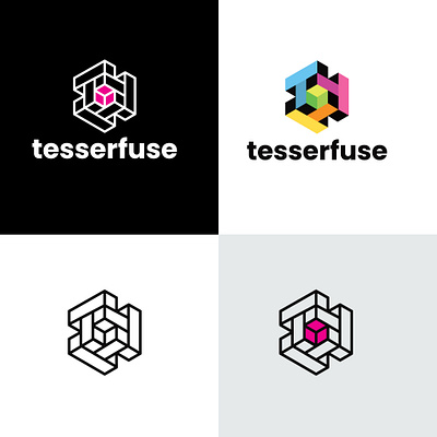 Tesserfuse_logo 3d logo brandiderntity branding brandmark companylogo design graphic design hexagon illustrator logo t logo