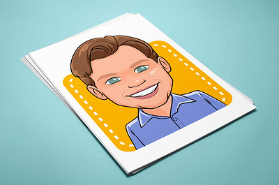 Cartoon portrait of a handsome man 3d animation app branding design graphic design illustration logo motion graphics typography ui ux vector