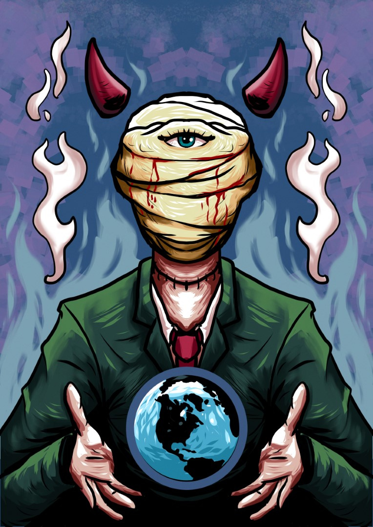 WORLD LEADER artwork corruption design destructive illustration leader