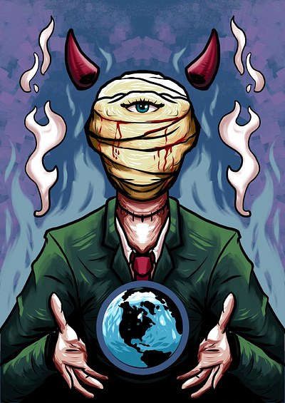 WORLD LEADER artwork corruption design destructive illustration leader