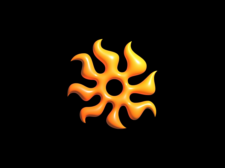 3d sun symbol shine logo design by mihai dolganiuc