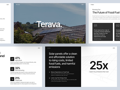 Terava - Solar Panel Pitch Deck branding clean deck design figma google slide investor deck pitch deck pitch deck design power point presentation presentation design professional slide solar panel deck startup deck startup design ui