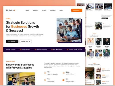 Busineess Growth & Success website landing page figma design landing page ui deisgn uiux uiux deisgn ux deisgn web deisgn website website deisgn