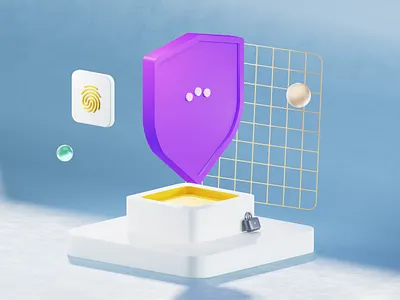 Payment Protection 3D illustration 3d banking blender c4d cycles fintech illustration motion graphics payment protection shield