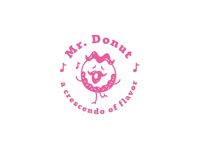Mr. Donat brand cute design donat graphic design illustration logo opera singer vector