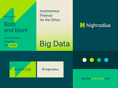 Highradius - Visual identity system abstract ai arrow banking bold branding corporate digital fast fintech futuristic growth h letter logo minimal money payment technology vibrant