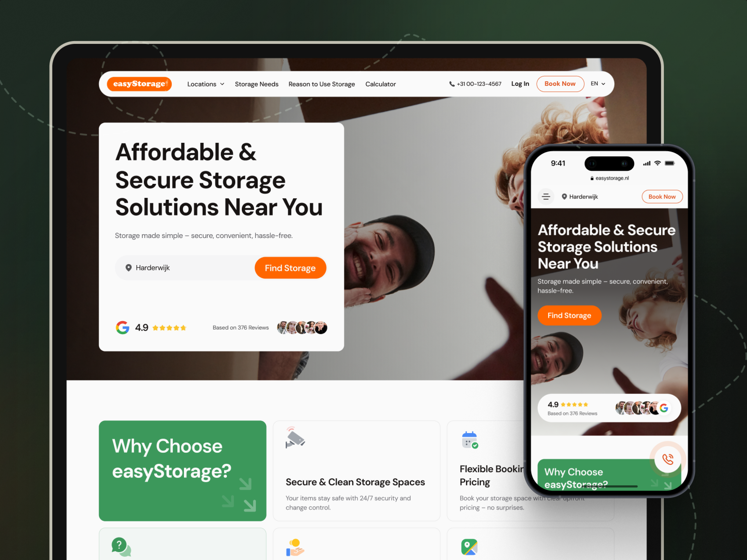 Affordable & Secure Storage Landing Page app appdesign branding cleanui design illustration ios landingpagedesign mobile app productdesign saas saasdesign ui uidesign uiux ux uxdesign webdesign