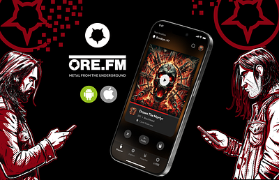 ORE.FM - Metal From The Underground app graphic design mobile ui uiux ux web