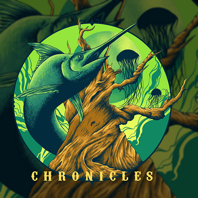 chronicles art coverart design art drawing fish illustration illustrator inki inking poster tshirt design