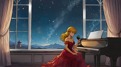 🌟 Name: Starlit Pause 🌌🎶 🎨 Studio: Stallion Studio LTD anime cartoon design illustration open for commission stallion studio limited starlit pause twitch brb screen twitch overlays