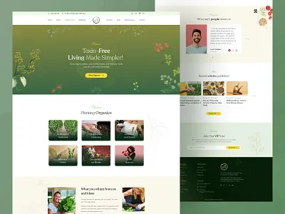 Planting Organics - Gardening Kits Website agribusiness agricultural website best design 2022 ecological gardening gardening books greenhouse landing page modern design natural organic organic seeds plant care tree trendy uiux uiux design website design
