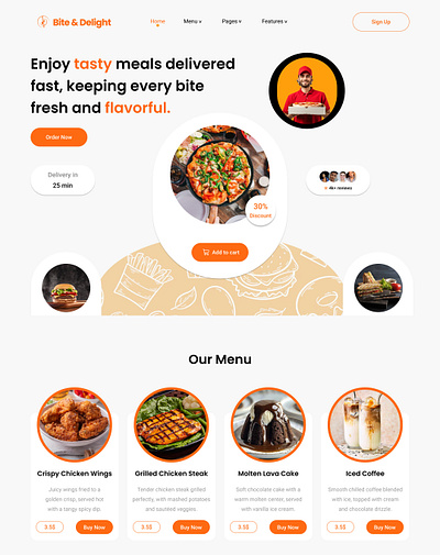 Bite and Delight Food Web Concept Design ui