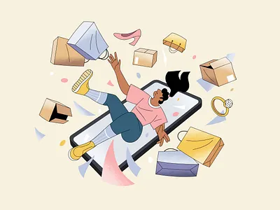 Online shopping character design design illustration product ui vector webdesign