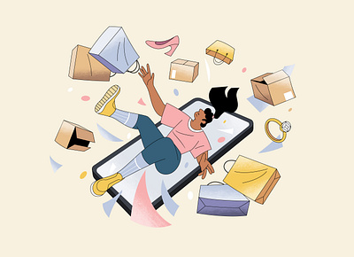 Online shopping character design design illustration product ui vector webdesign