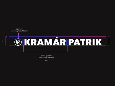Logo Kramár Patrik identity identity design logo logo design minimal design personal brand typography