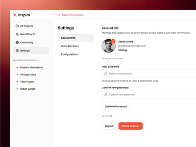 ⚙️ Settings Page — Simple Control, Seamless Experience ai application avatar configuration craftora design dribbble inputs layout nav bar navigation reset password saas settings sidebar toggle ui uploader ux webapp