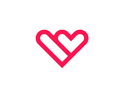 W + heart logo brand branding design heart icon identity letter w lettermark logo logo design logo designer love minimal minimalist modern simple symbol w w logo