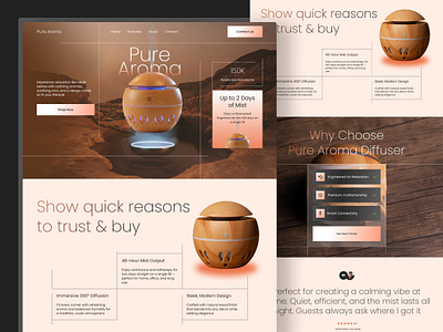 Aroma Diffuser Ecommerce Website aroma diffuser aromaoil business design digital e com e commerce ecommerce design ecommerce website landing page design marketing product shopify shopping ui ux web website wellness