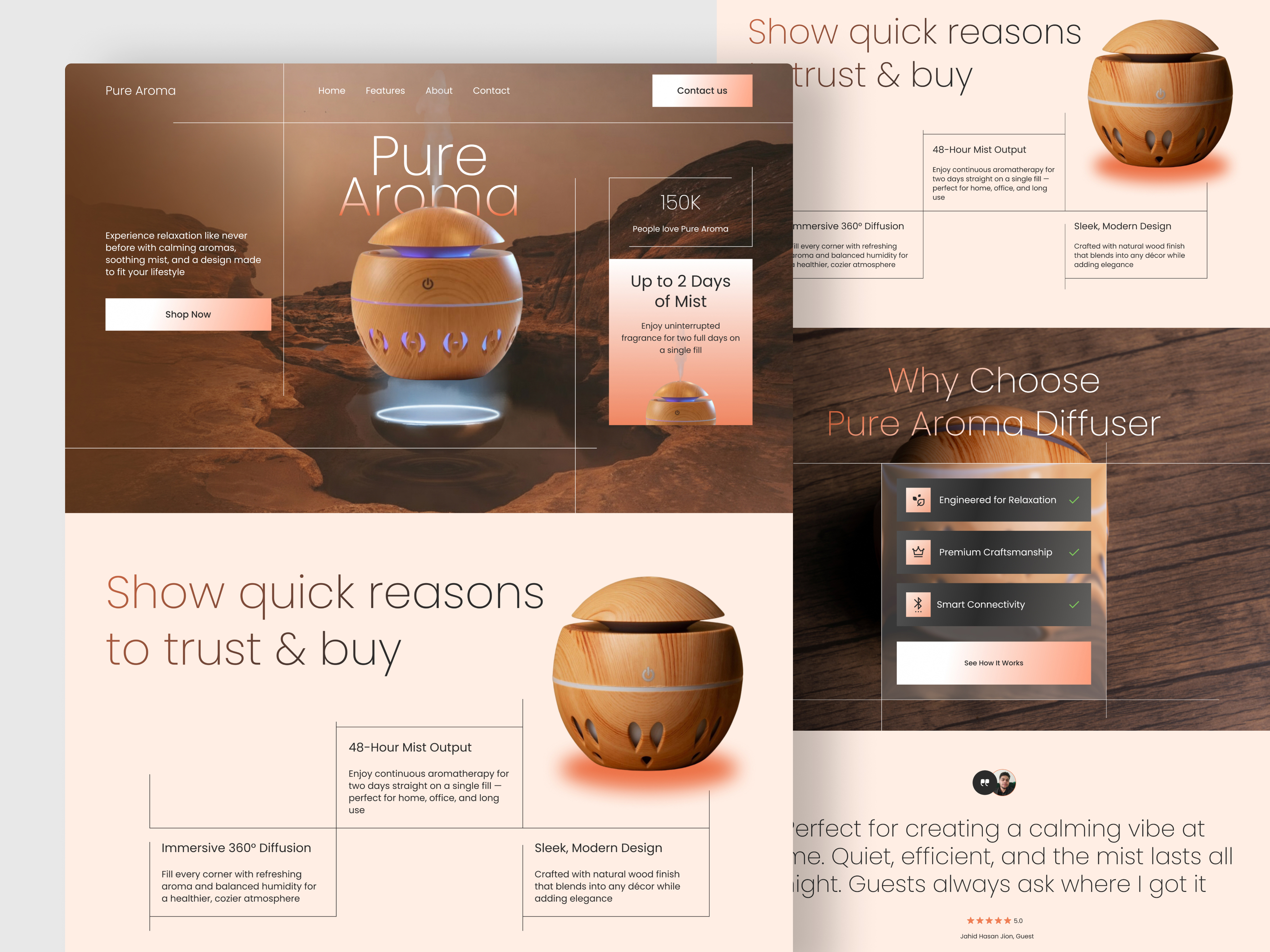 Aroma Diffuser Ecommerce Website aroma diffuser aromaoil business design digital e com e commerce ecommerce design ecommerce website landing page design marketing product shopify shopping ui ux web website wellness