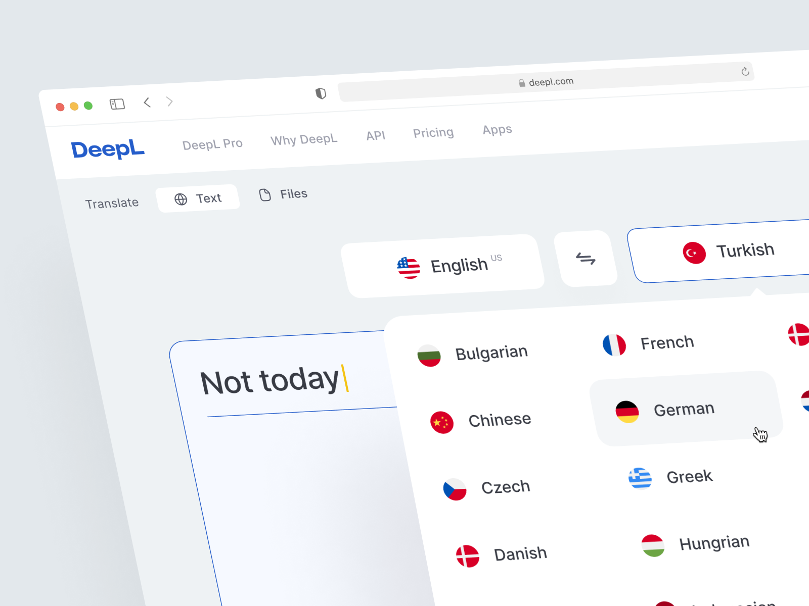 Deepl app minimal ui
