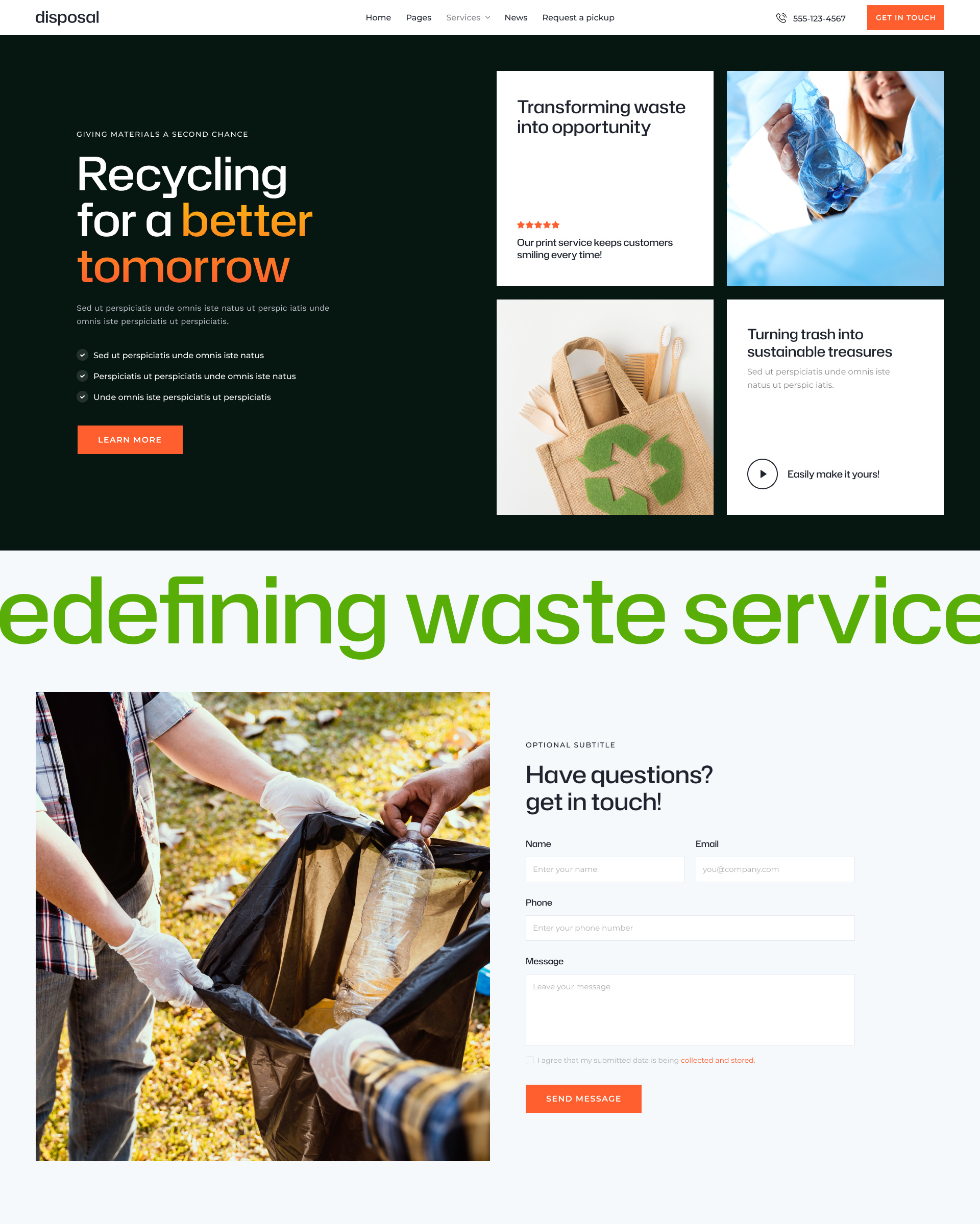 Disposal - Waste Removal & Recycling WordPress Theme blog business design illustration ui web design webdesign wordpress wordpress theme wordpress themes