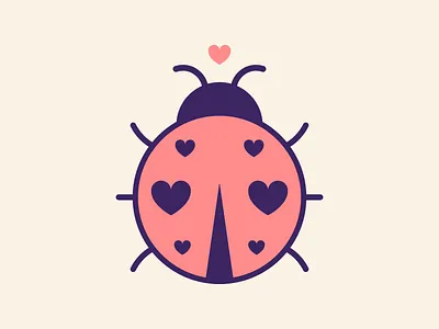 Lovebug beetle bug cute heart illustration insect kawaii ladybeetle ladybug love vector