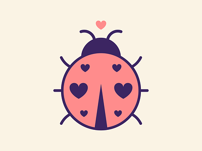 Lovebug beetle bug cute heart illustration insect kawaii ladybeetle ladybug love vector