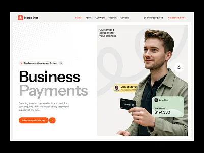 Norse Star - Payment Business Management agency branding business clean company design digital elementor framer landing management page payment startup ui webflow website wordpress