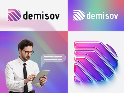 Demisov, D letter Tech Logo brand brand identity brand mark branding d letter mark d logo d modern logo d tech logo elegant letter d letter mark logo logos logotype minimalist modern new logo reveal logo unused logo