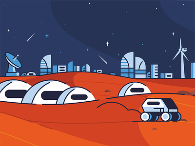 Terraformer branding city design exploration graphic design houses icon icon set illustration mars nasa outerspace planets satelite space space rower space travel space x spaceship vector