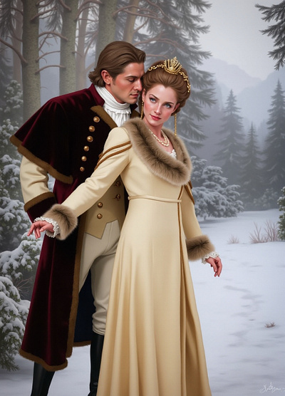 Yuletide Stroll cover art work graphic design historical romance yuleide