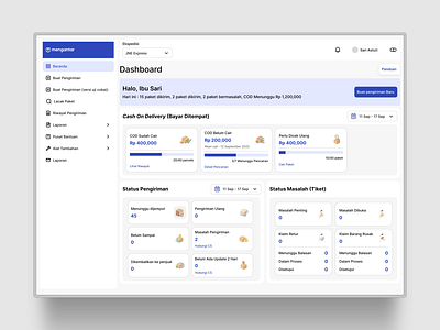 Delivery Dashboard analytics b2b b2c dashboard logistic shipment status summary ui ux web dashboard