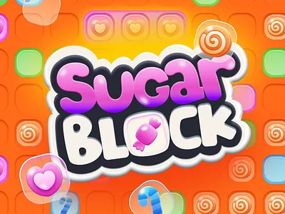Sugar Block Logogram Game Design branding design game game design gradient logo logogram