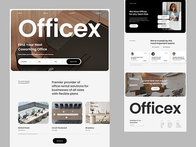 Officex - Coworking Office Rent Platform coworking design flat landing office rent ui ux web web site website