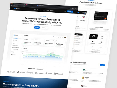 Finech - Financial APIs Suite Website (Landing Page) blog page career page clean design contact us page digital banking faq page feature page finance website fintech integration page job vacancy page landing page payment gateway pricing page product page redesign website responsive design saas ui ux design website