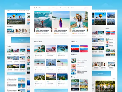 Magazine - Landing Page Ui article page articles blog blogging branding digital editorial design graphic design homepage landing page magazine minimal news newsletter travel typography ui design web designer website website design