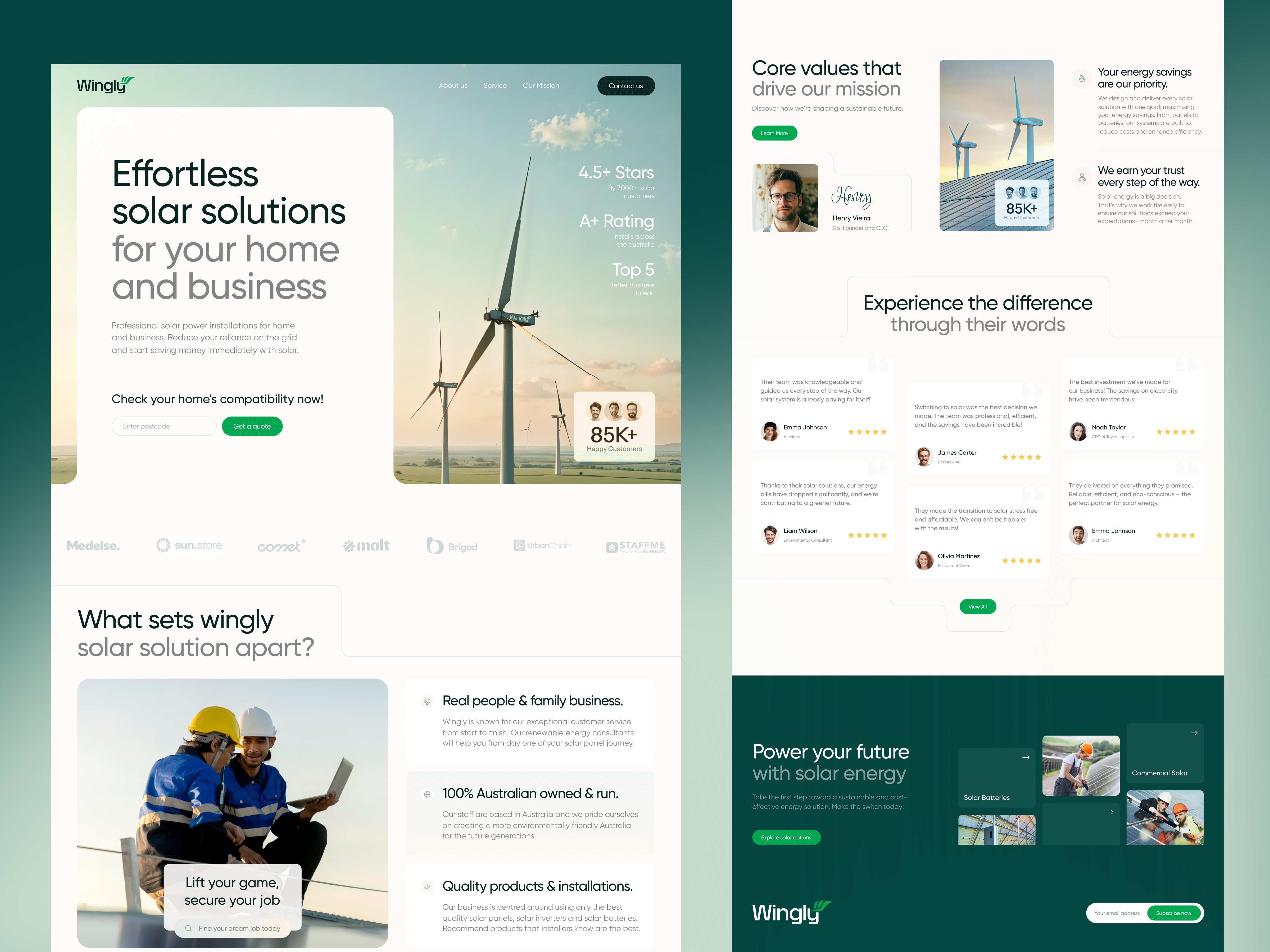 Sustainable Future with Solar - Website UI/UX Design b2b clean ui crm design eco friendly home page landing page responsive web design saas sas solar solar energy website solar system sustainable future ui ux web design web design trends website
