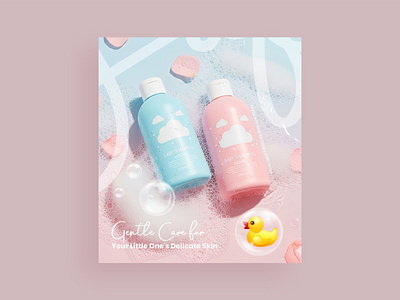 Professional Baby Product Banners | Kids Essentials & Baby Care 3d animation baby care products brands baby care products list baby products list baby products set banner banner design branding design graphic design illustration logo motion graphics newborn baby products list typography ui