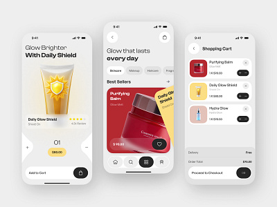 E-commerce app design app app design beauty cosmetic app e commerce app e shop ecommerce ecommerce app makeup app mobile app mobile shop online store shoping shopping shopping cart skincare