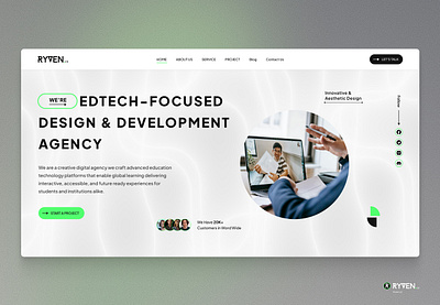 Education Technology Hero UI agencywebsite cleanui creativeagency dashboarddesign digitalagency dribbbleshot edtechdesign educationtechnology futureready herosection landingpageui minimaldesign uiux userexperience webdesign weblanding