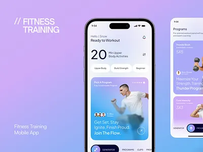 Fitness Training Mobile App UI UX Design 2025 design trend app design exercise fitness app gym app design mobile app panze studio training ui design uiux design warm up workout tracker
