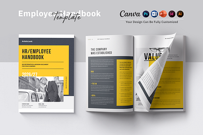 HR / Employee Handbook branding brochure brochure design brochure template business plan company profile design employee handbook employee handbook template graphic design hr hr employee handbook infographic template template design