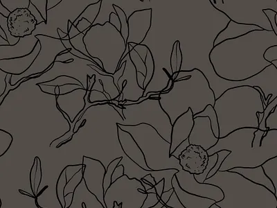 Black Linear Flowers. Seamless pattern black fabric fashion floral flower minimal packaging pattern seamless textile