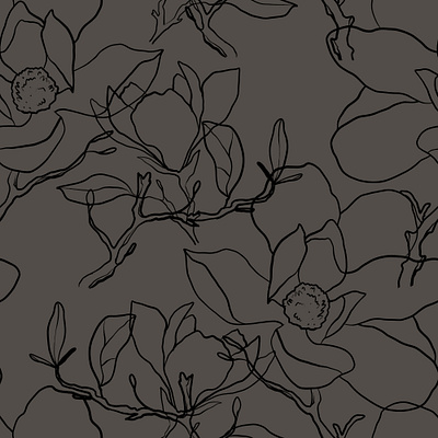 Black Linear Flowers. Seamless pattern black fabric fashion floral flower minimal packaging pattern seamless textile