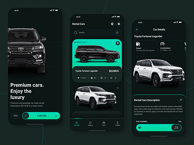 Car Rental App – UI/UX Design app booking app car car app car booking car hire car rental car rental mobile app figma design luxury car app mobile app rental app rental company rental platform ui visual design uiux