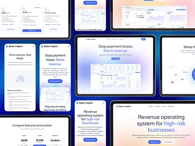 Beast Insights ai businessapp cleanui dashboarddesign fintech gradientui landingpage minimaldesign moderndesign pricingui productdesign revenueplatform saas startupdesign uiux uxdesign webdesign